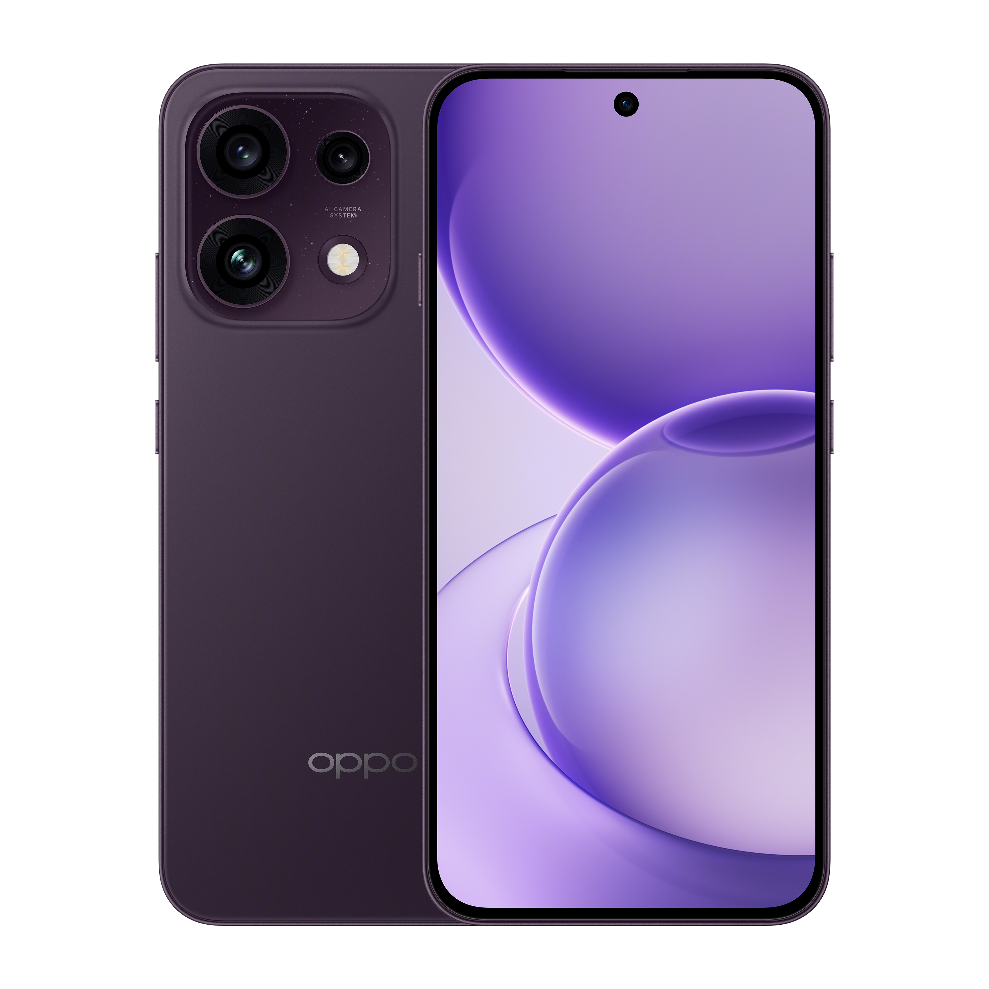 OPPO Reno16 F - Twilight Violet front and back