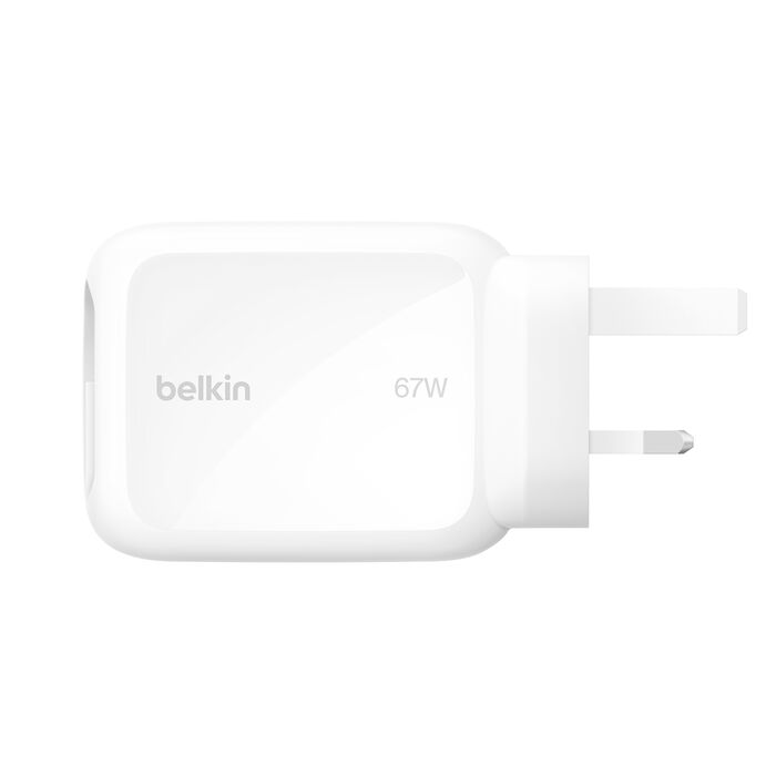 Belkin GaN 67W USB-C Charger with Retractable 1M USBC Cable and USB C