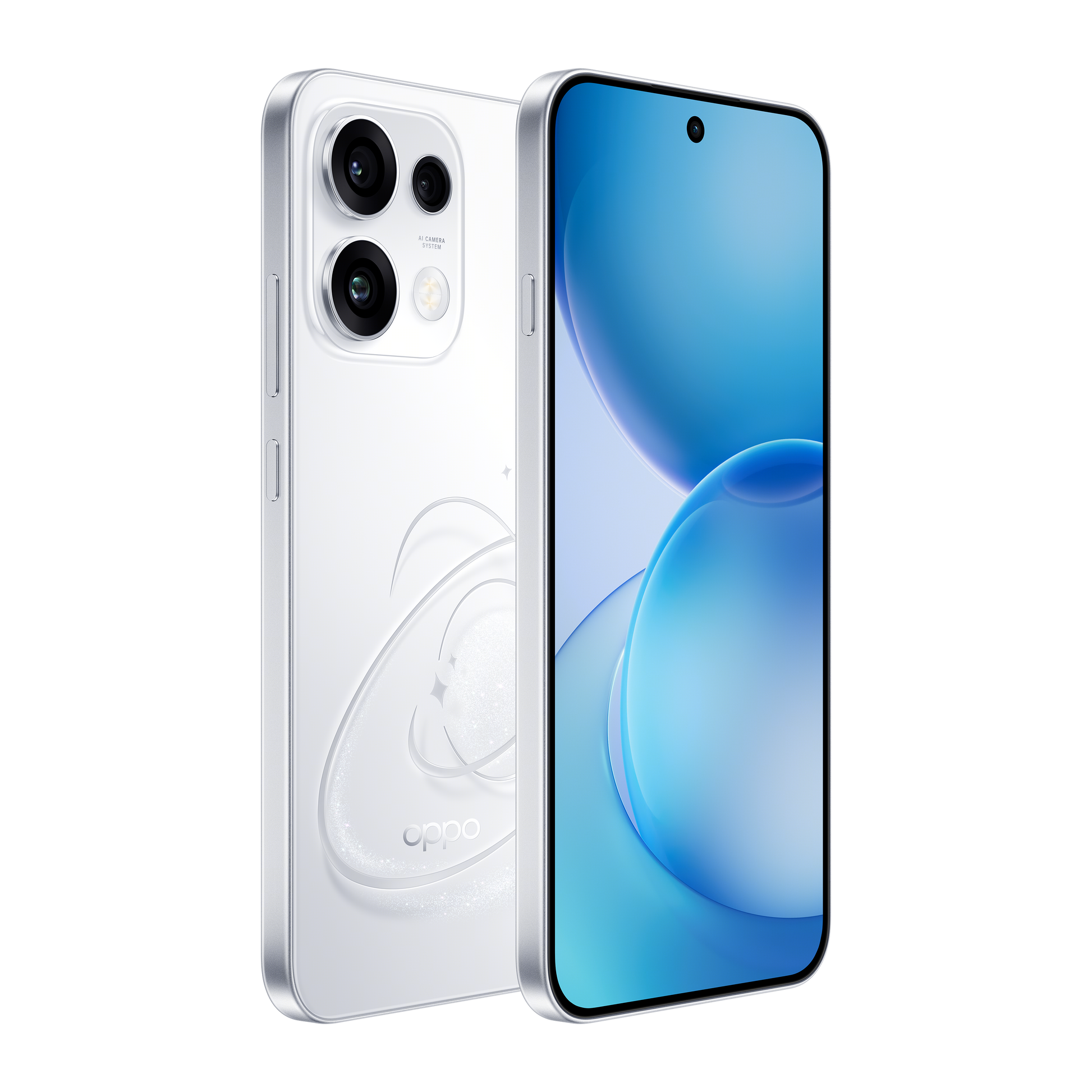 OPPO Reno16 F - Pop White angled view