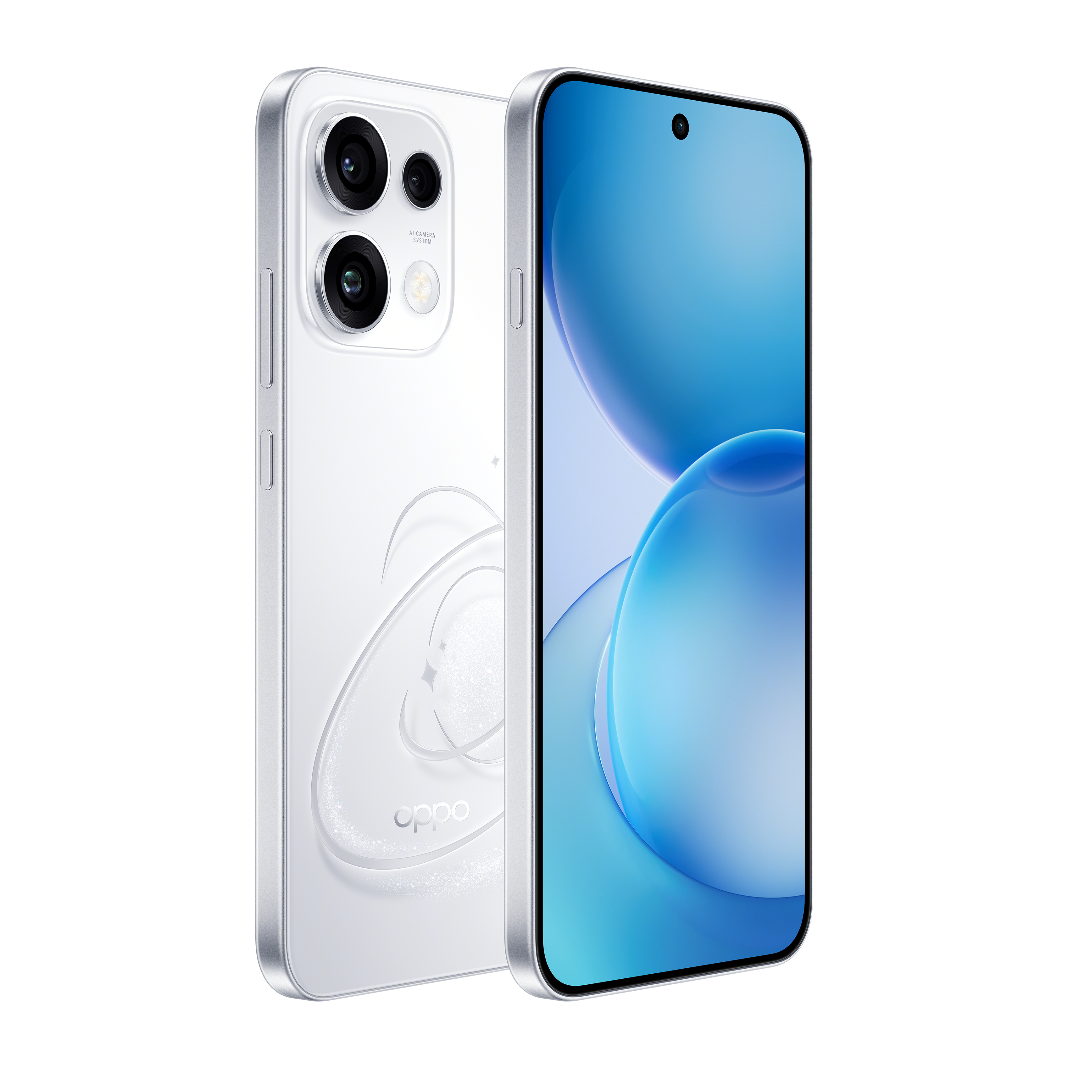 OPPO Reno16 F - Pop White angled view