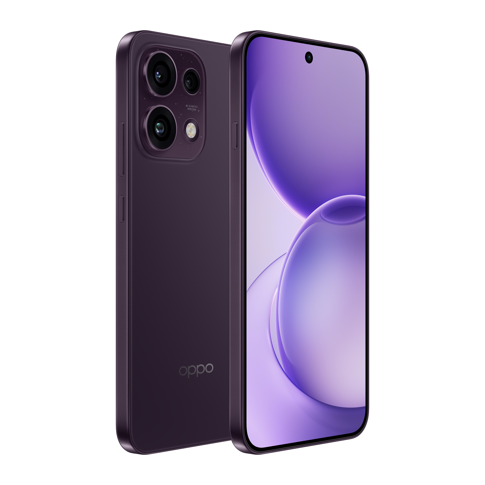 OPPO Reno16 F - Twilight Violet angled view