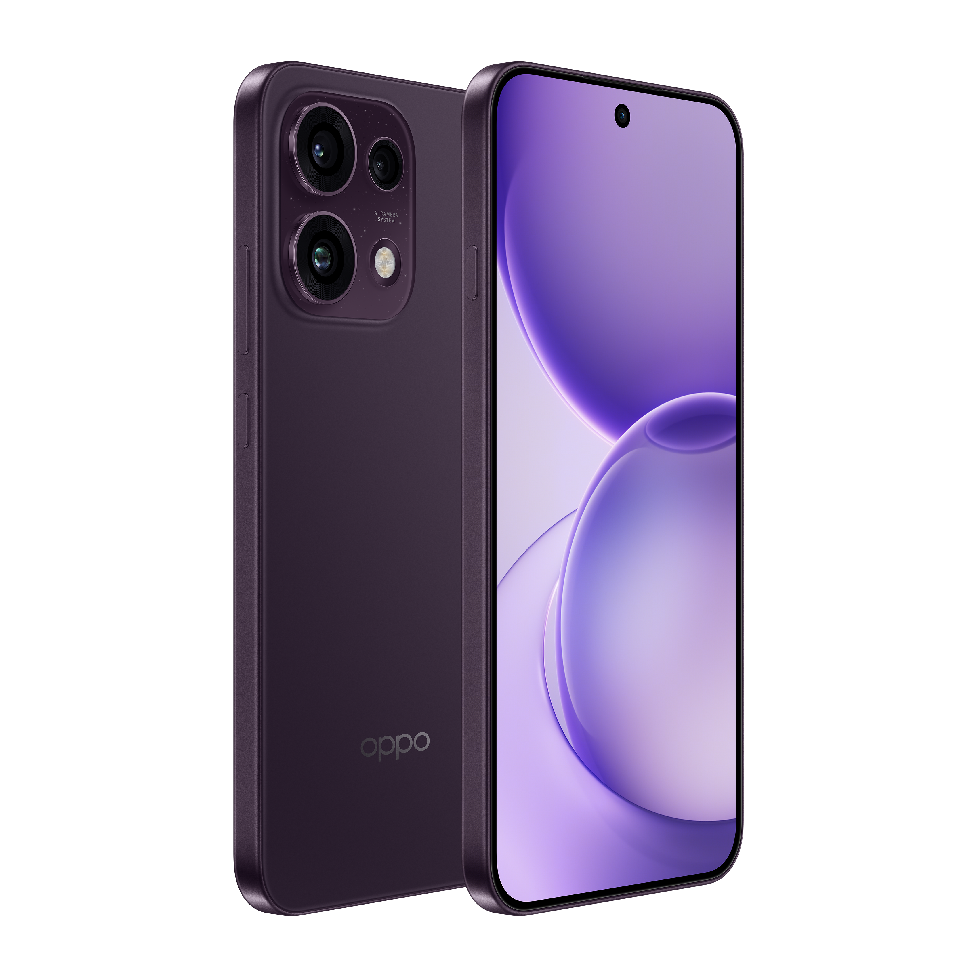 OPPO Reno16 F - Twilight Violet angled view