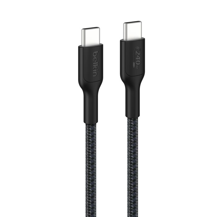 Belkin BoostCharge Pro USB-C to USB-C Braided Cable 240W, 2m, Black
