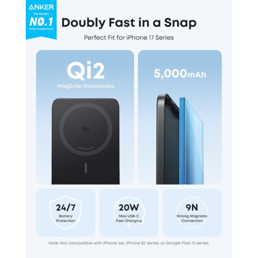 Anker Nano Power Bank (5K, MagGo, Slim)