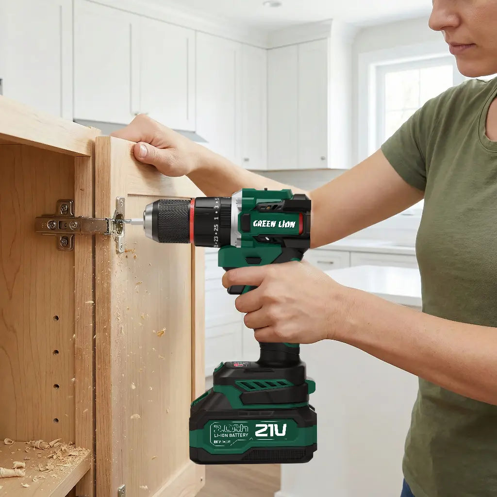 Green Lion GD-16 Pro Drive Cordless Hammer Drill - Green (4)