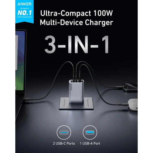 Anker Prime Charger (100W, 3 Ports, GaNPrime)
