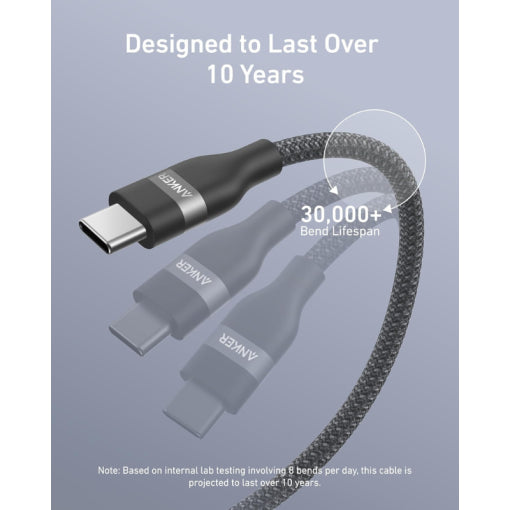 Anker USB-C to USB-C Cable (240W, Upcycled-Braided)