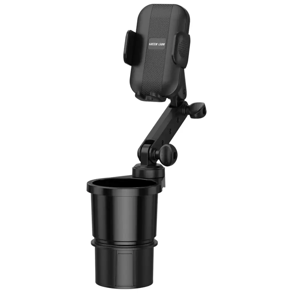 Green Lion 2-In-1 Flexgrip Car Cup Holder & Phone Mount - Black