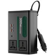 Green Lion GC-300 Car Inverter 7-In-1 Multi-Port - Black