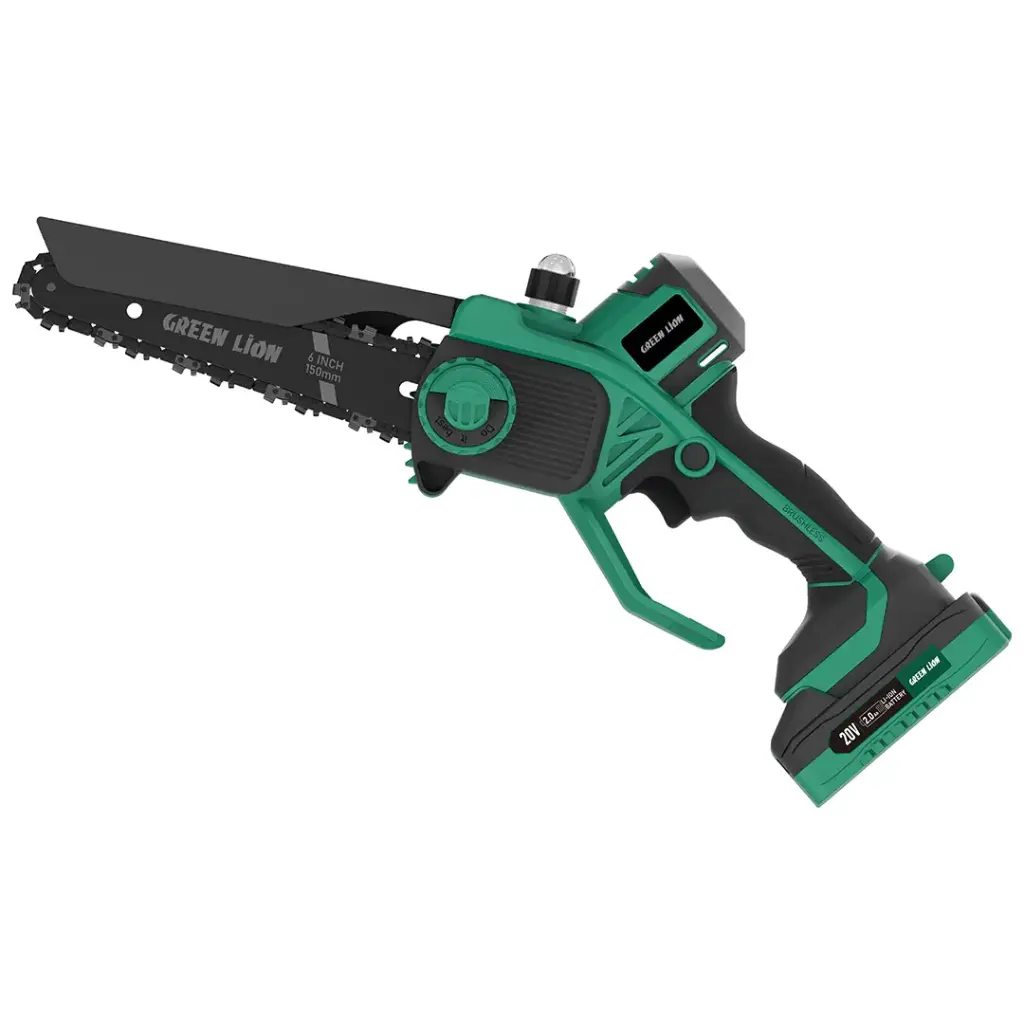 Green Lion GES-6 Cordless Electric Chainsaw - Green