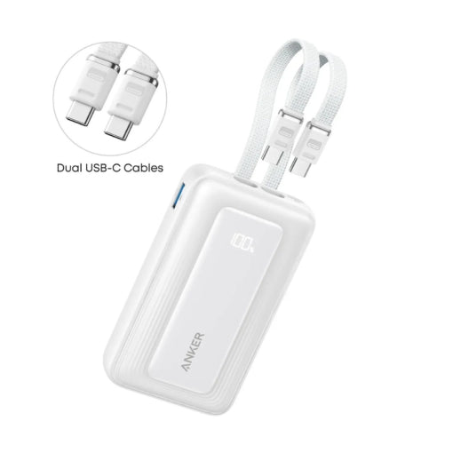 Anker Zolo Power Bank (10K, 35W, Built-in Dual USB-C Cables)