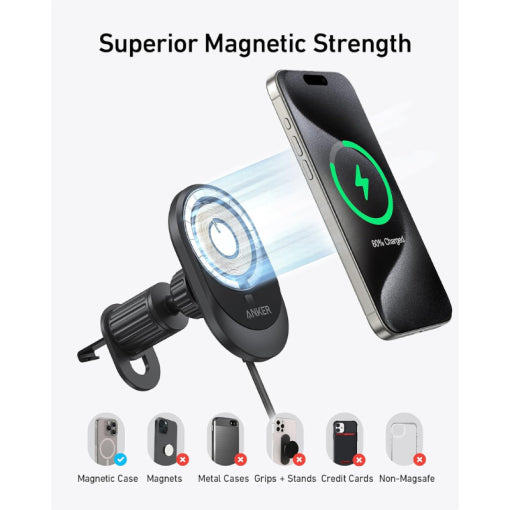 Anker MagSafe Wireless Car Charger (15W)