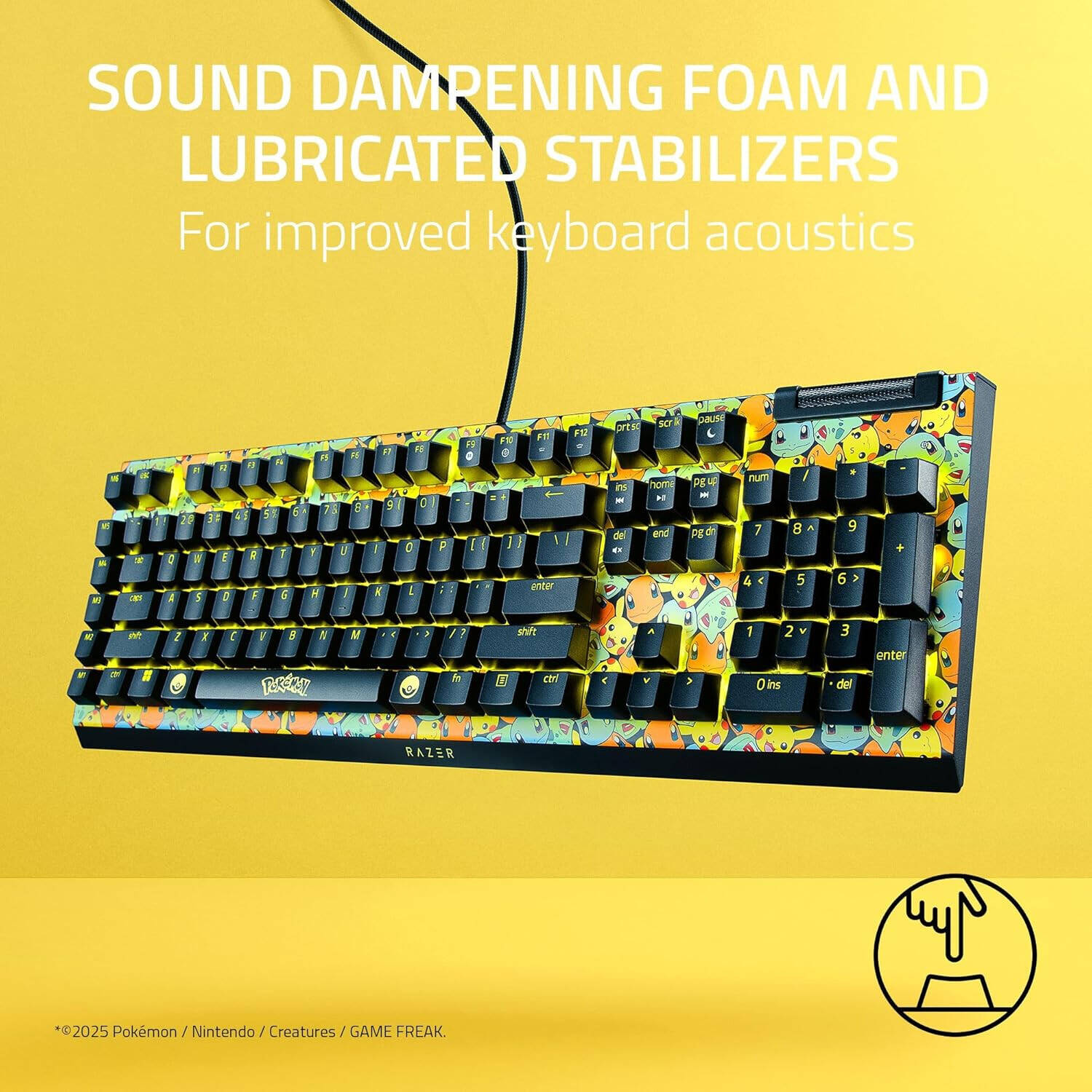 Razer BlackWidow V4 X - Mechanical Gaming Keyboard - Pokémon Kanto Starters Edition