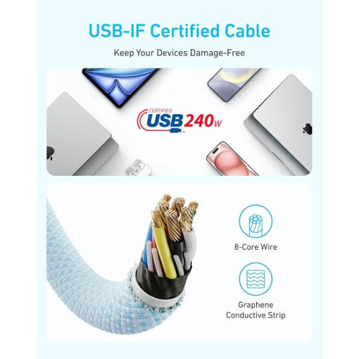 Anker Zolo USB-C to USB-C Cable (240W, Braided)