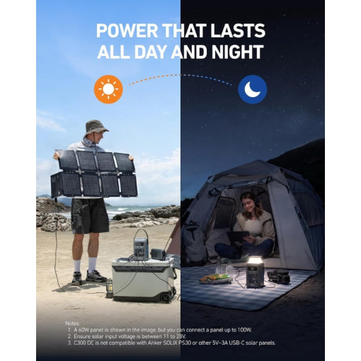 Anker SOLIX C300 DC Portable Power Station – 288Wh LiFePO4 Battery, 300W Output