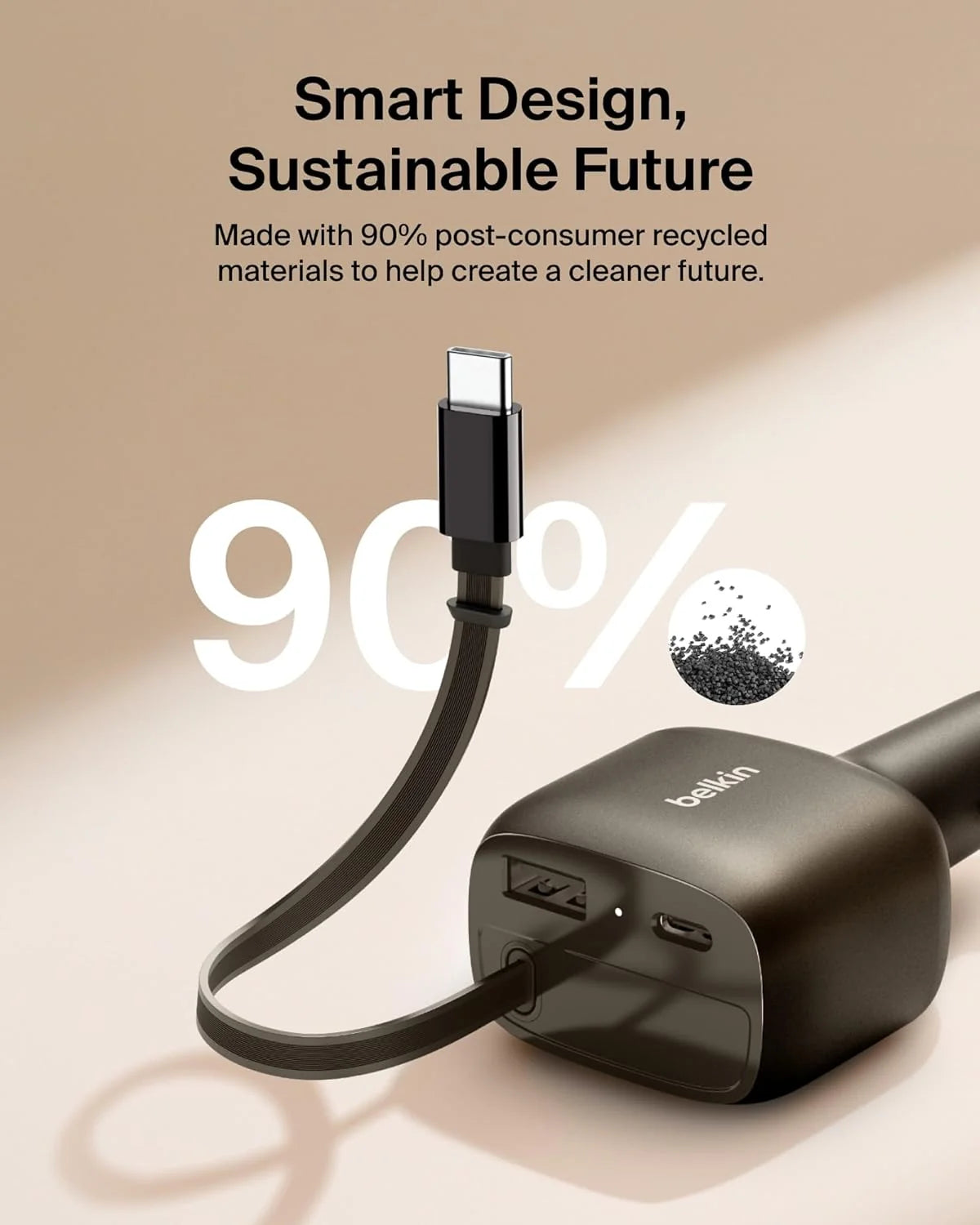 Belkin BoostCharge 75W 2 Port Retractable  Car Charger