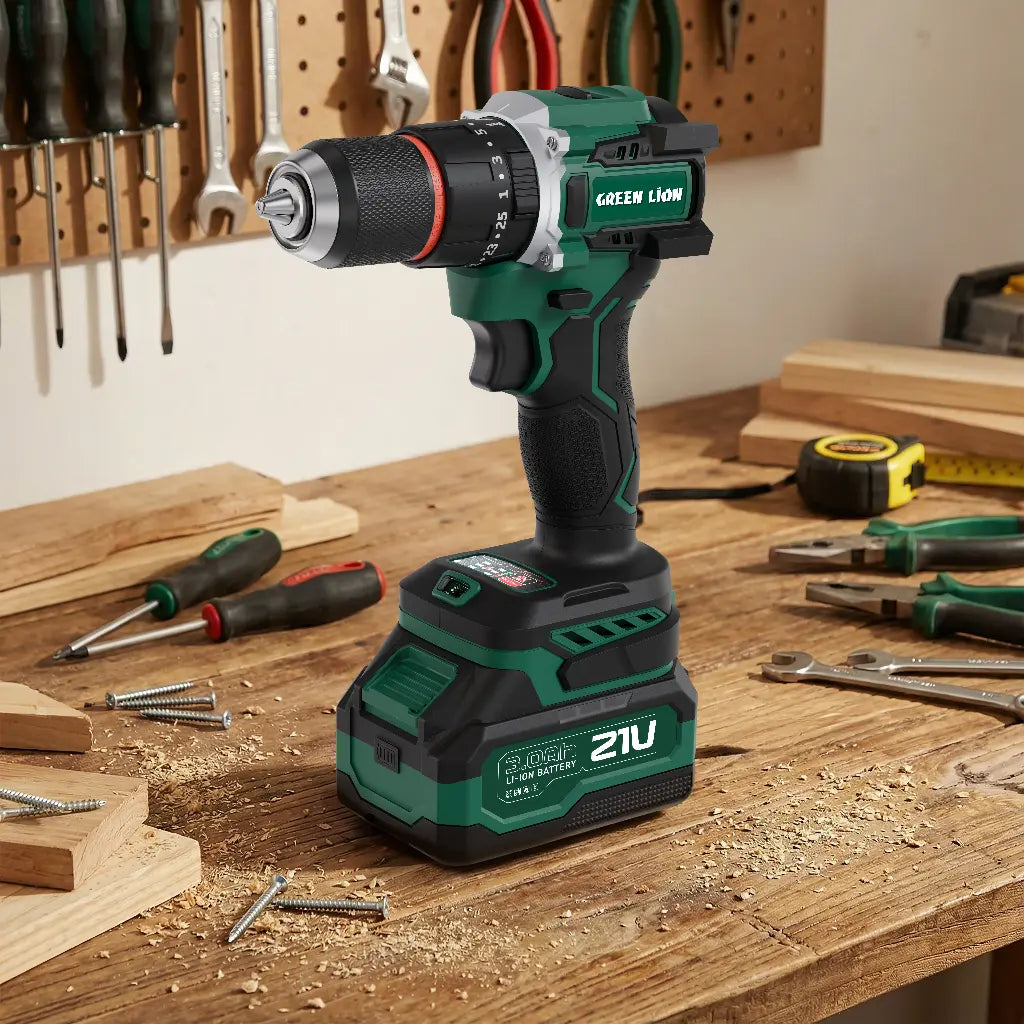 Green Lion GD-16 Pro Drive Cordless Hammer Drill - Green (2)