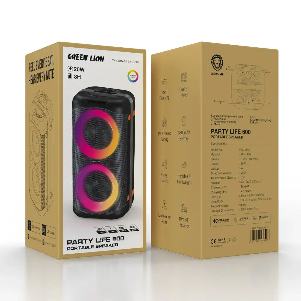 Green Lion Party Life 600 Speaker - Black (7)