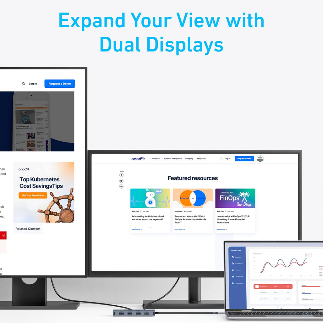 Anker 7-in-1 hub dual monitor setup