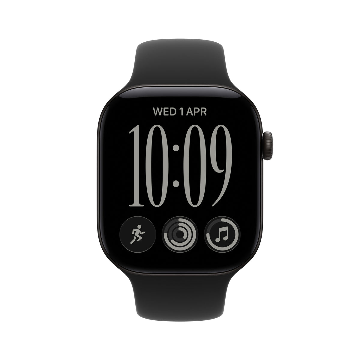 Apple Watch Series 12 Black Aluminum Case with Black Sport Band