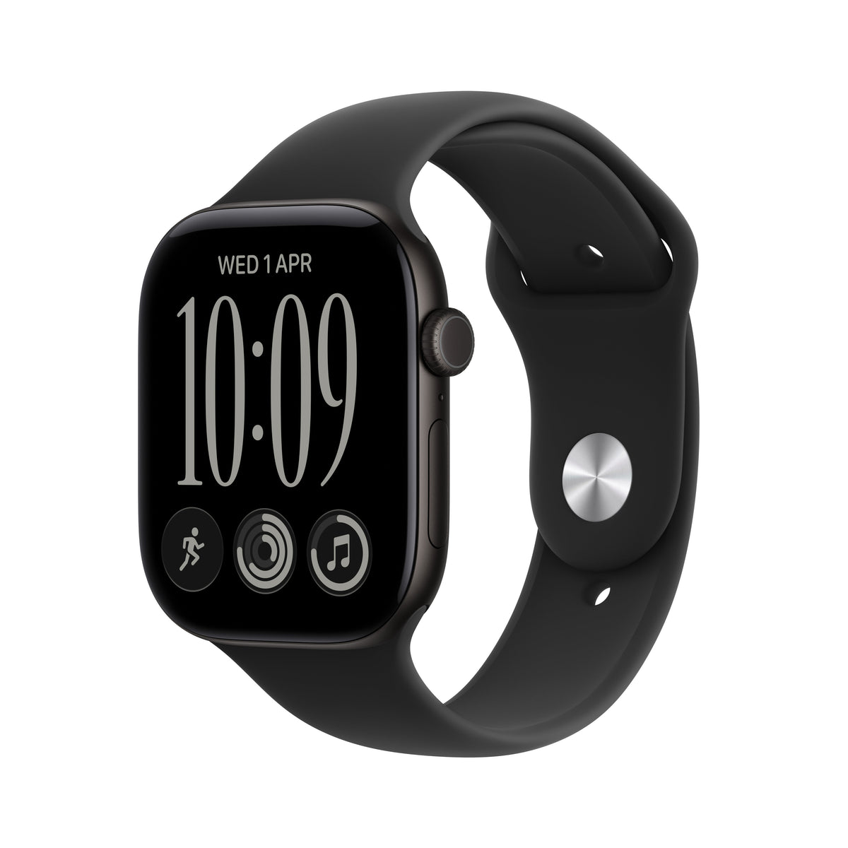 Apple Watch Series 12 Black Aluminum Case with Black Sport Band