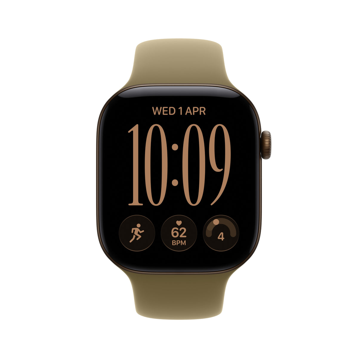 Apple Watch Series 12 Dark Bronze Aluminum Case with Olive Sport Band