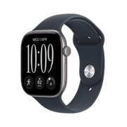 Apple Watch Series 12 Space Gray Aluminum Case with Navy Blue Sport Band