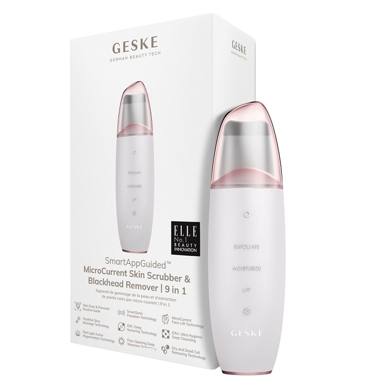 GESKE MicroCurrent Skin Scrubber & Blackhead Remover 9-in-1 Gray