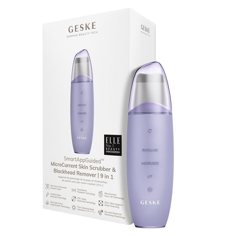 GESKE MicroCurrent Skin Scrubber & Blackhead Remover 9-in-1 Purple
