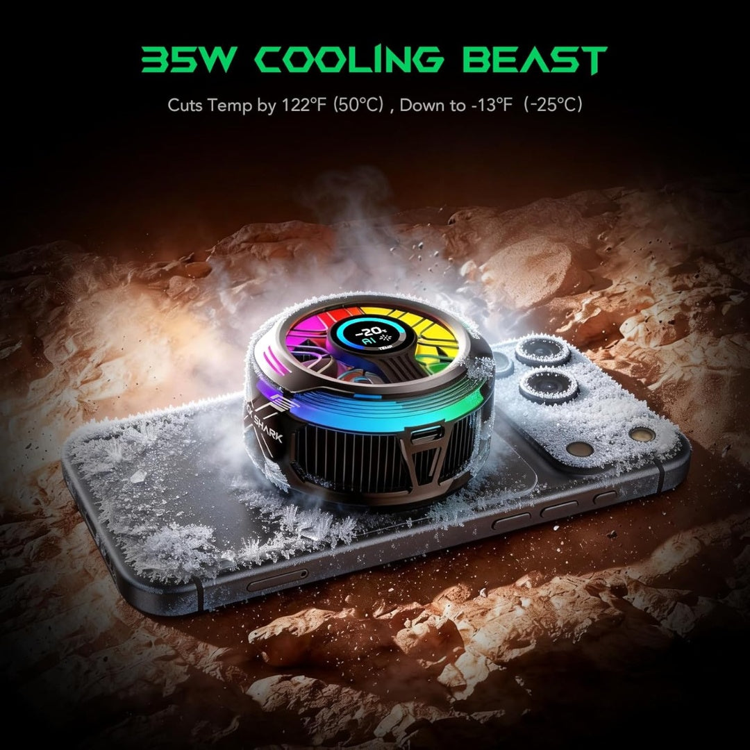 Black Shark Magnetic Cooler 6 Pro attached to phone
