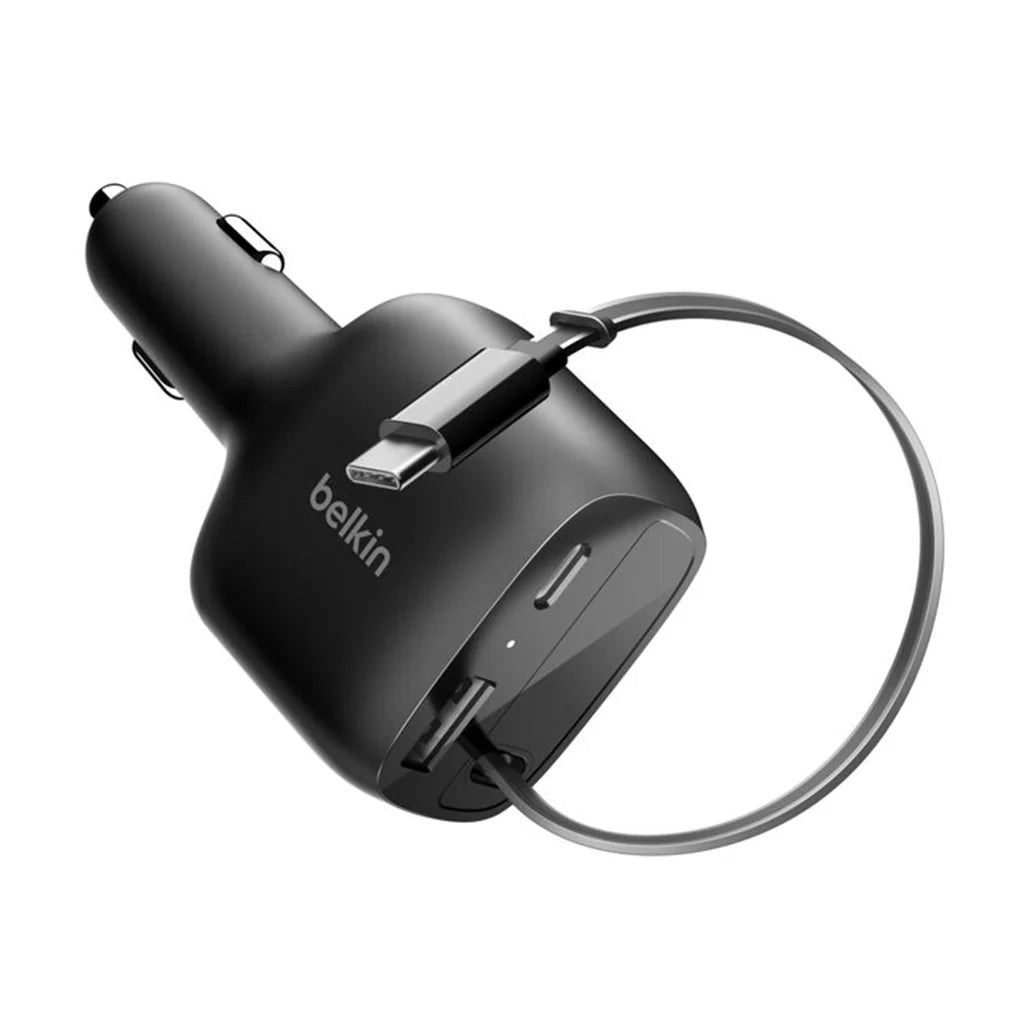 Belkin BoostCharge 75W 2 Port Retractable  Car Charger