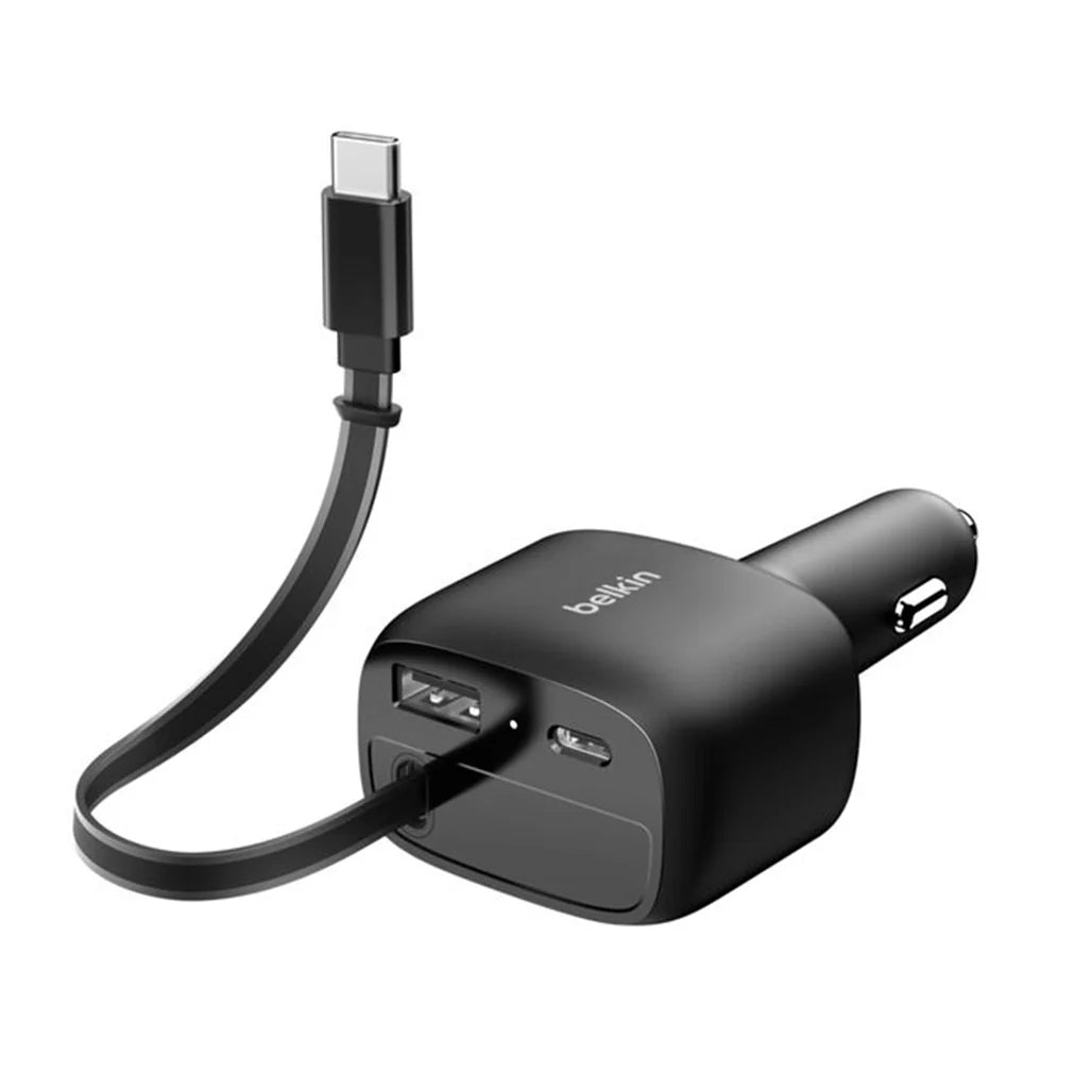 Belkin BoostCharge 75W 2 Port Retractable  Car Charger