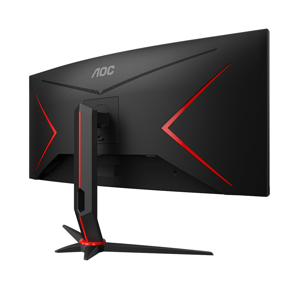 AOC CU34G2XP/BK curved gaming monitor on desk