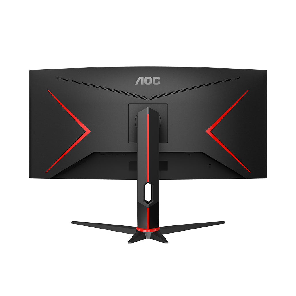 AOC CU34G2XP/BK curved gaming monitor rear view