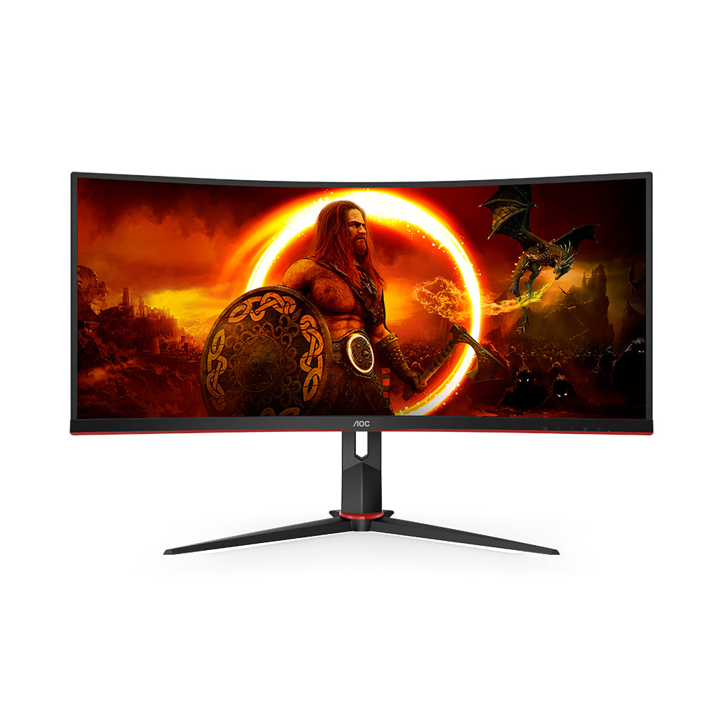 AOC CU34G2XP/BK 34 inch curved gaming monitor front view