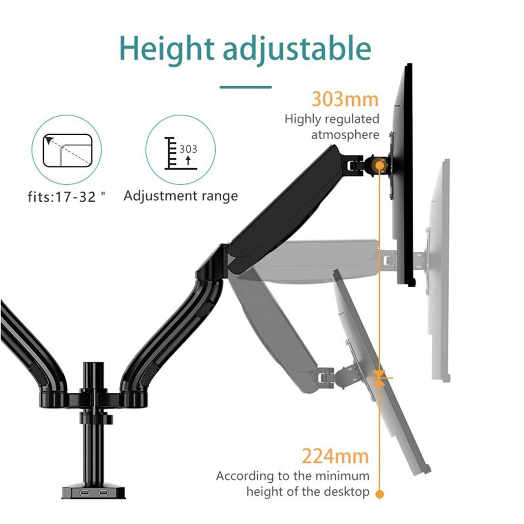 Kaloc DS90-2 monitor arm clamp view