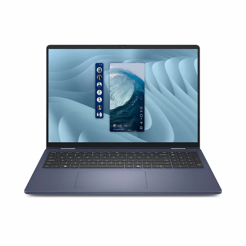 Dell Plus 2-in-1 16 Midnight Blue tent mode