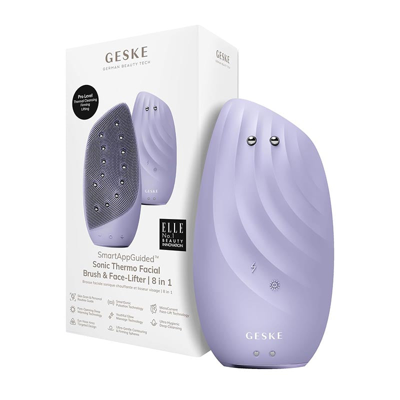 GESKE Sonic Thermo Facial Brush & Face-Lifter 8-in-1 - Purple