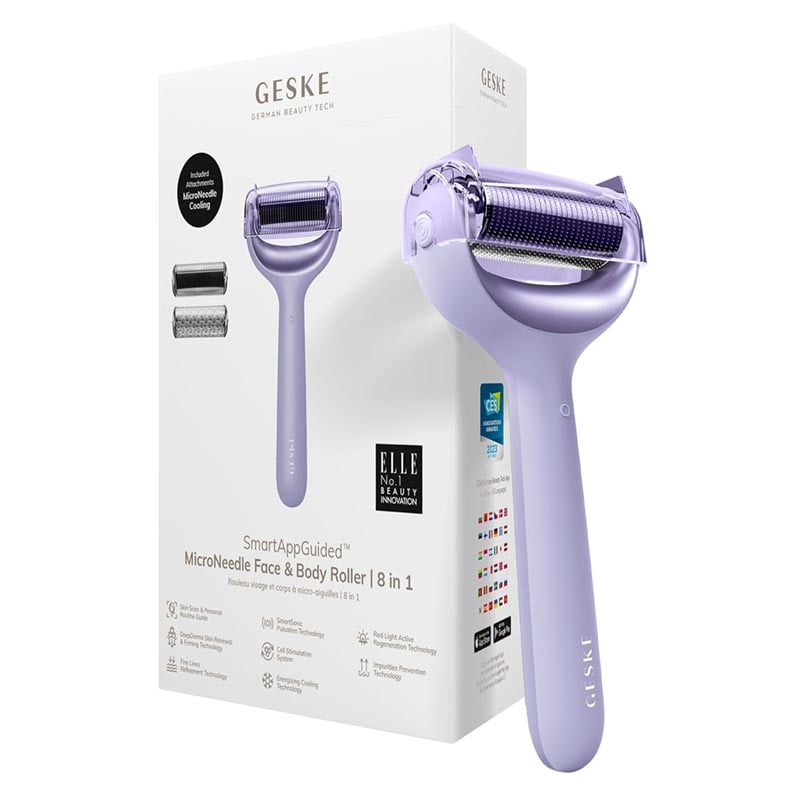 GESKE MicroNeedle Face & Body Roller 8-in-1 Purple