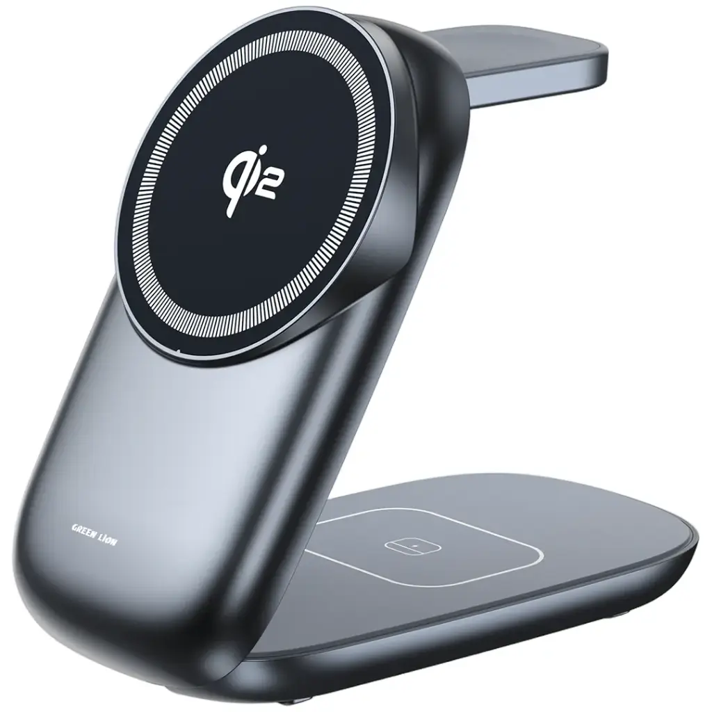 Green Lion 3 in 1 MagFold Wireless Charger - Gray