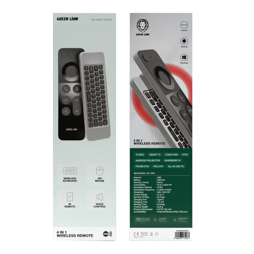 Green Lion 4-in-1 remote air mouse keyboard