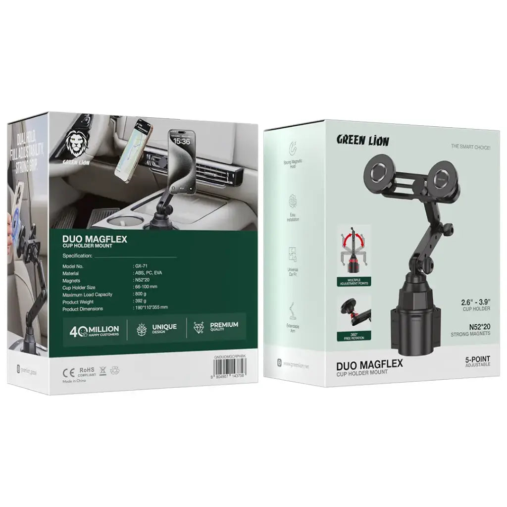 Green Lion Duo Magflex cup holder in car