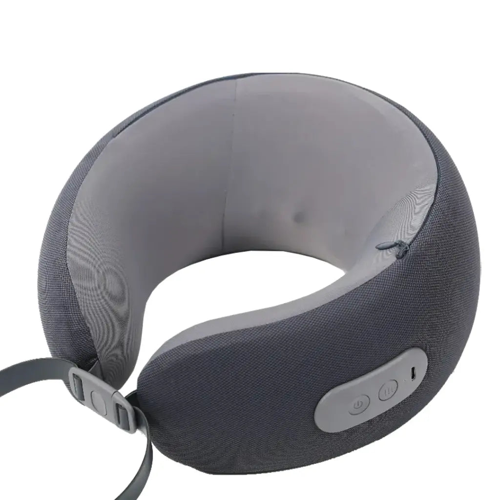 Green Lion ergonomic pillow with neck massager gray