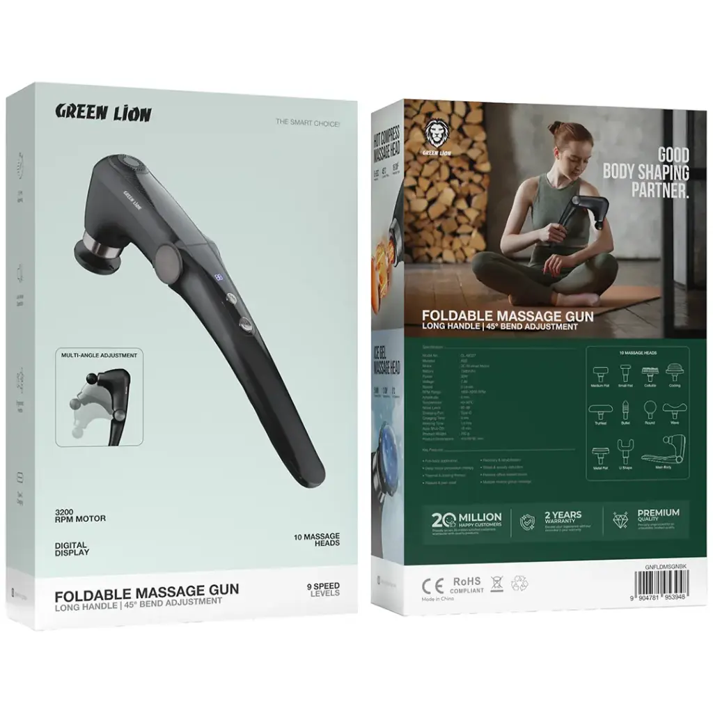 Green Lion foldable massage gun bend adjustment