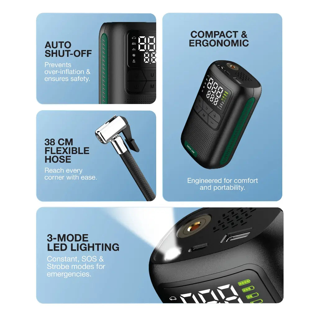 Green Lion GL-A4 tire inflator display