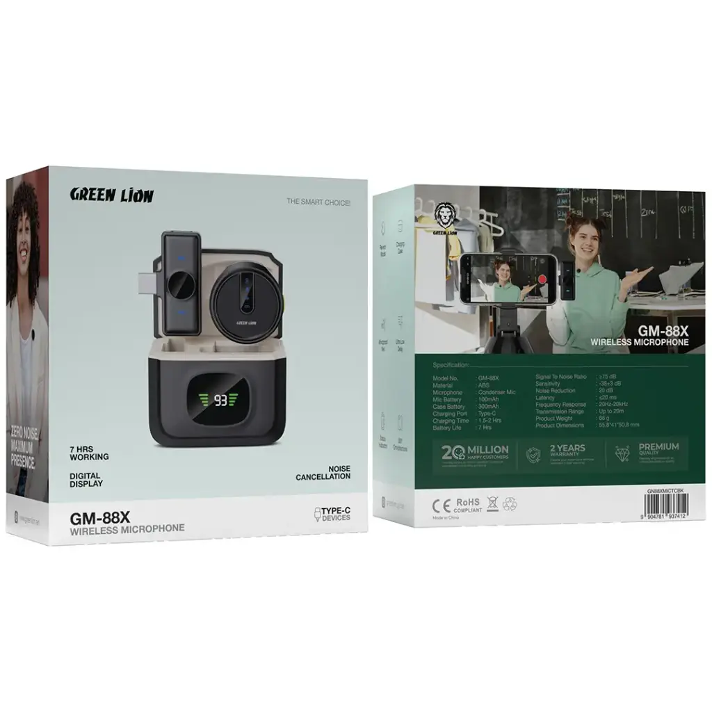 Green Lion GM-88X Wireless Microphone with Digital Display - Black