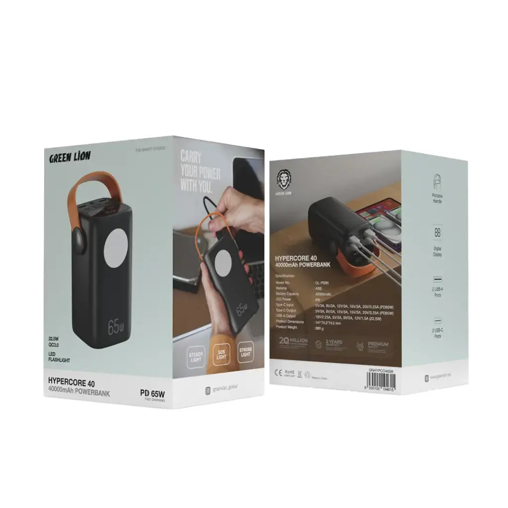 Green Lion Hyper Core 40 Power Bank - Black