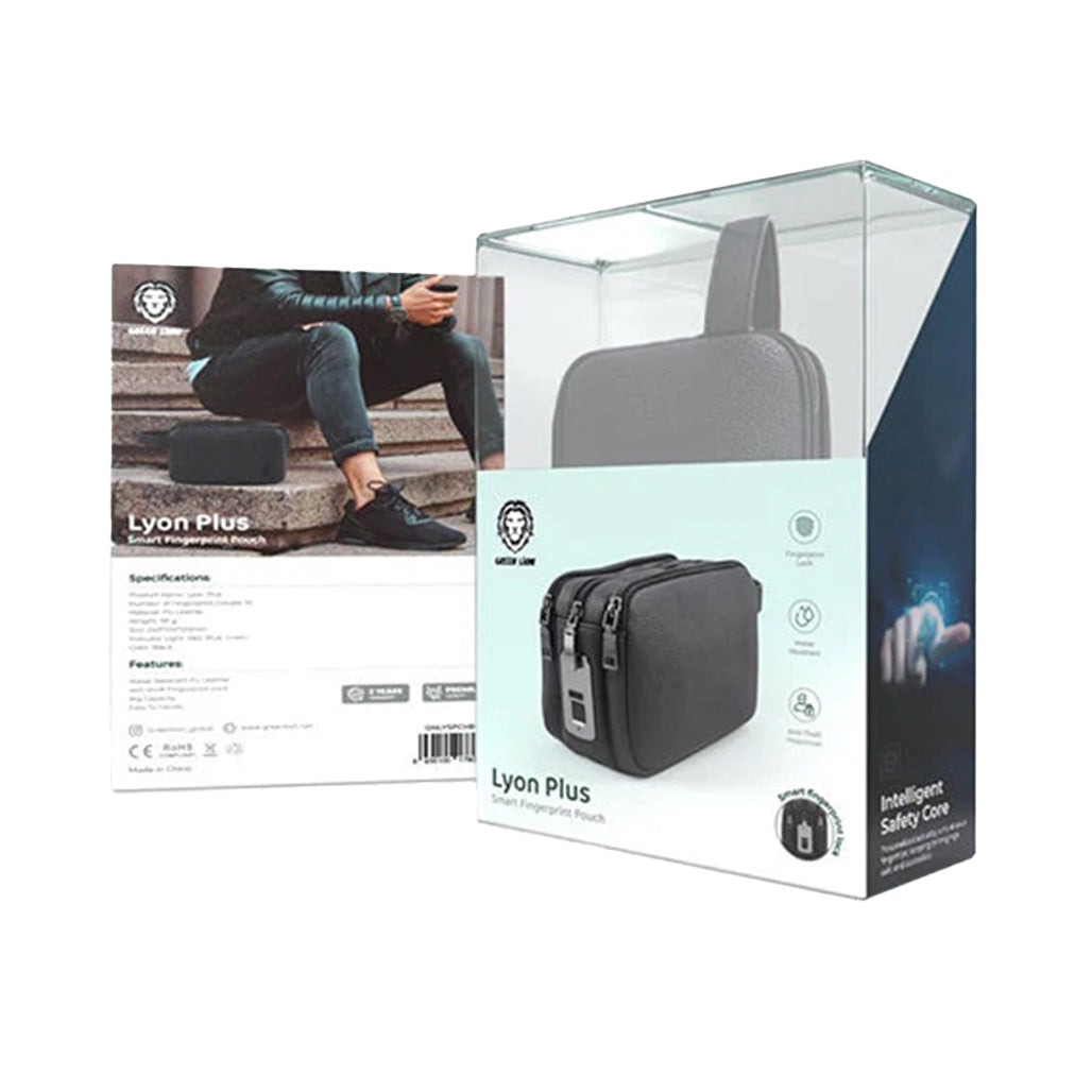Green Lion Lyon Plus Smart Fingerprint Pouch in black