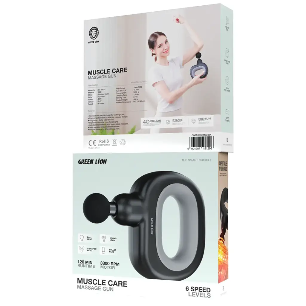 Green Lion Muscle Care massage gun heads