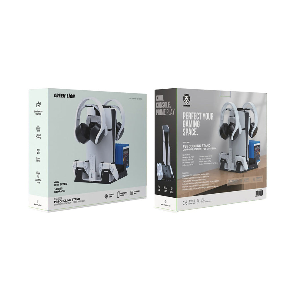 Green Lion PS5 Cooling Stand 14-disc storage